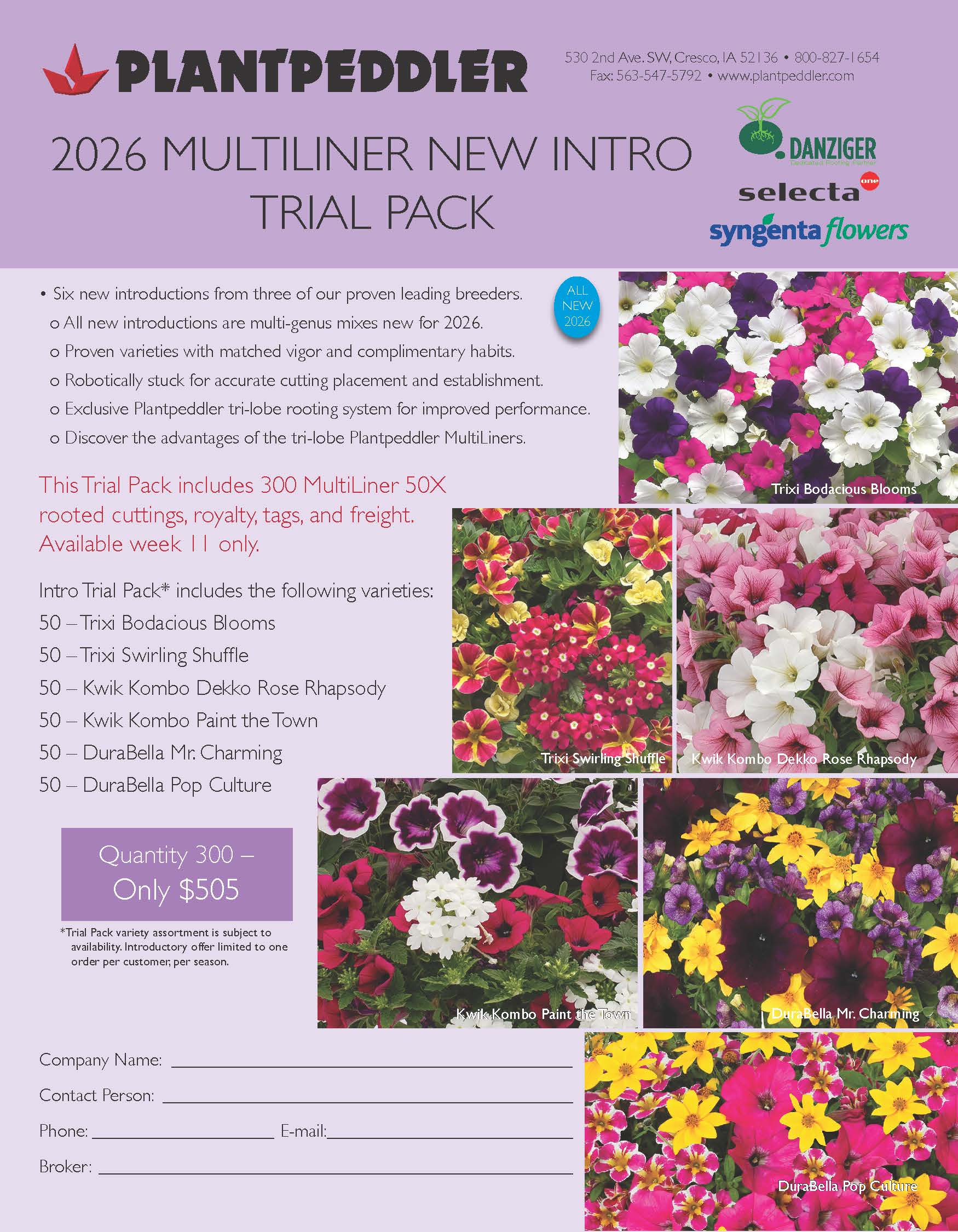Plantpeddler Trial Pack: 2026 Multiliner New Introductions - Plant Material